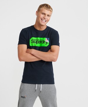 Superdry Core Logo Tag Férfi Pólók Sötétkék | ZHKWC3917